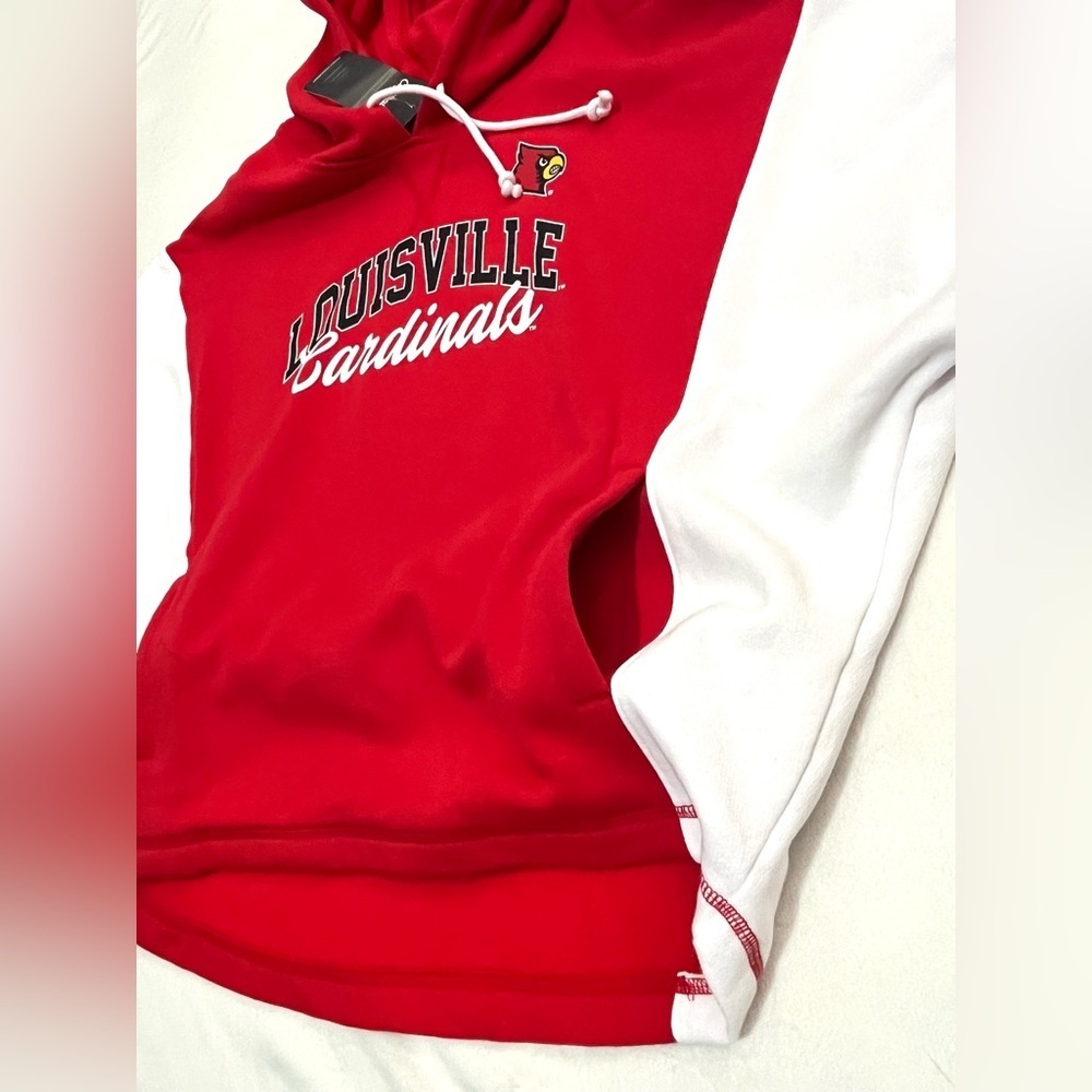 Louisville Cardinals Women’s Captivating Red White Gray Hoodie Sweatshirt - Picture 14 of 16